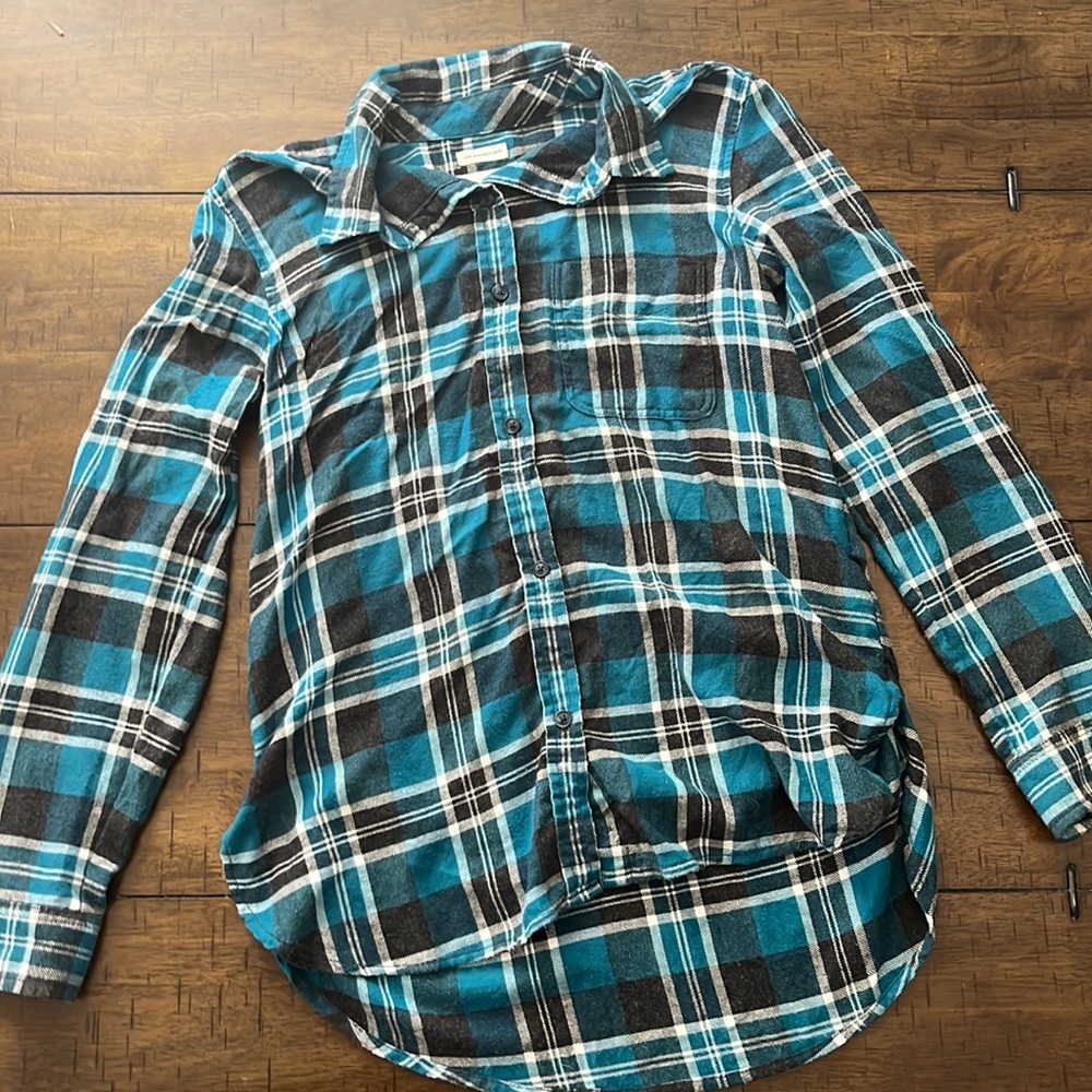 American Eagle Ahh-Mazingly Soft Teal Flannel